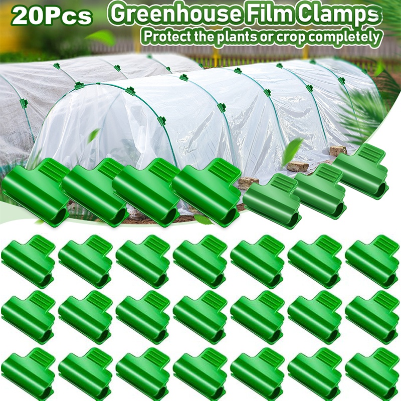 Greenhouse Plastic Film - 20 szt. zielonych klipsów do laminowania,