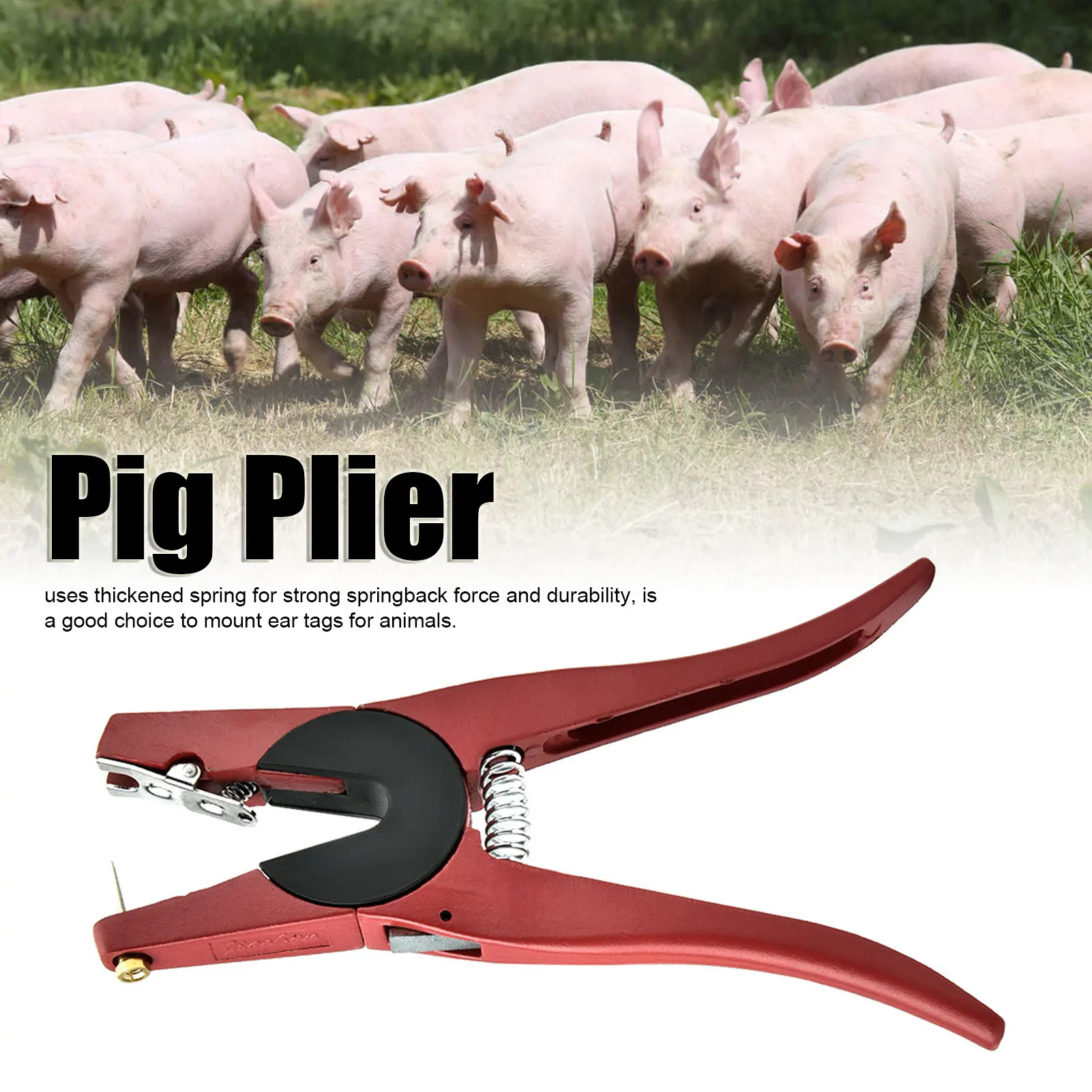 Livestock Ear Tag - Czerwone szczypce do kolczykowania zwierząt z